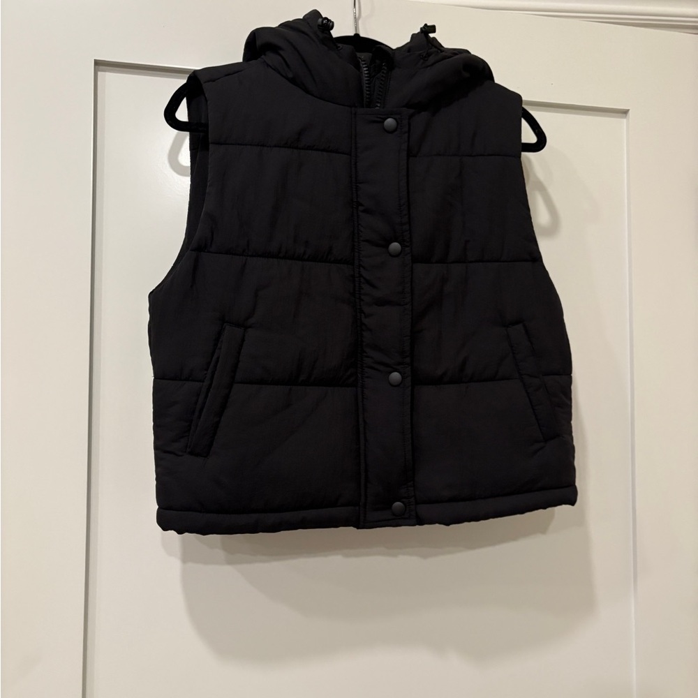 Thread & Supply Black Puffer Vest with Hood